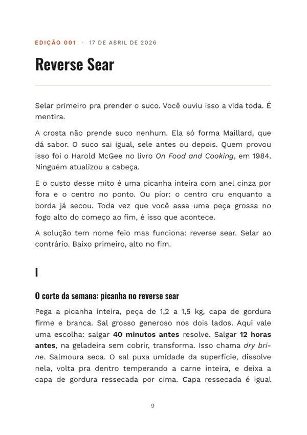 Primeira página de uma edição dentro do volume