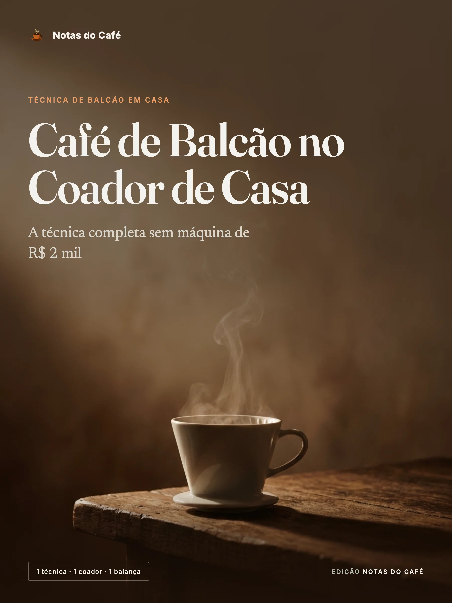 Capa do guia Café de Balcão no Coador de Casa, da Notas do Café